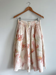 Hand-Painted Linen Skirt - Wild Flower