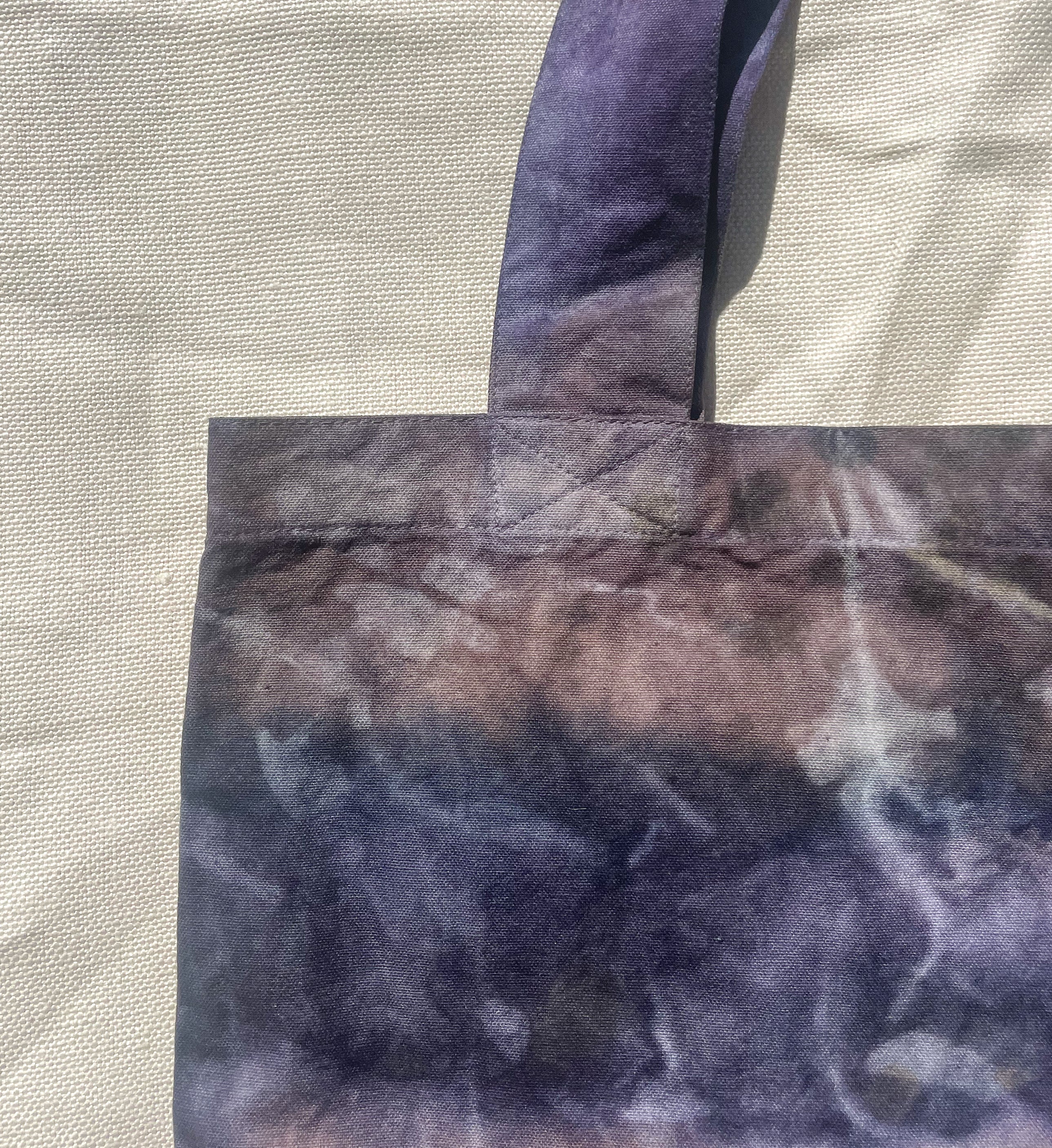 Hand Dyed & Painted Organic Cotton Tote - Logwood