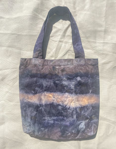 Hand Dyed & Painted Organic Cotton Tote - Logwood