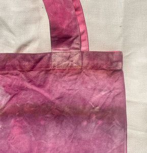 Hand Dyed & Painted Organic Cotton Tote - Cochineal