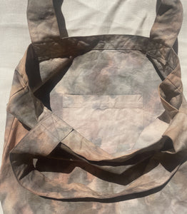 Hand Dyed & Painted Organic Cotton Tote - Avocado