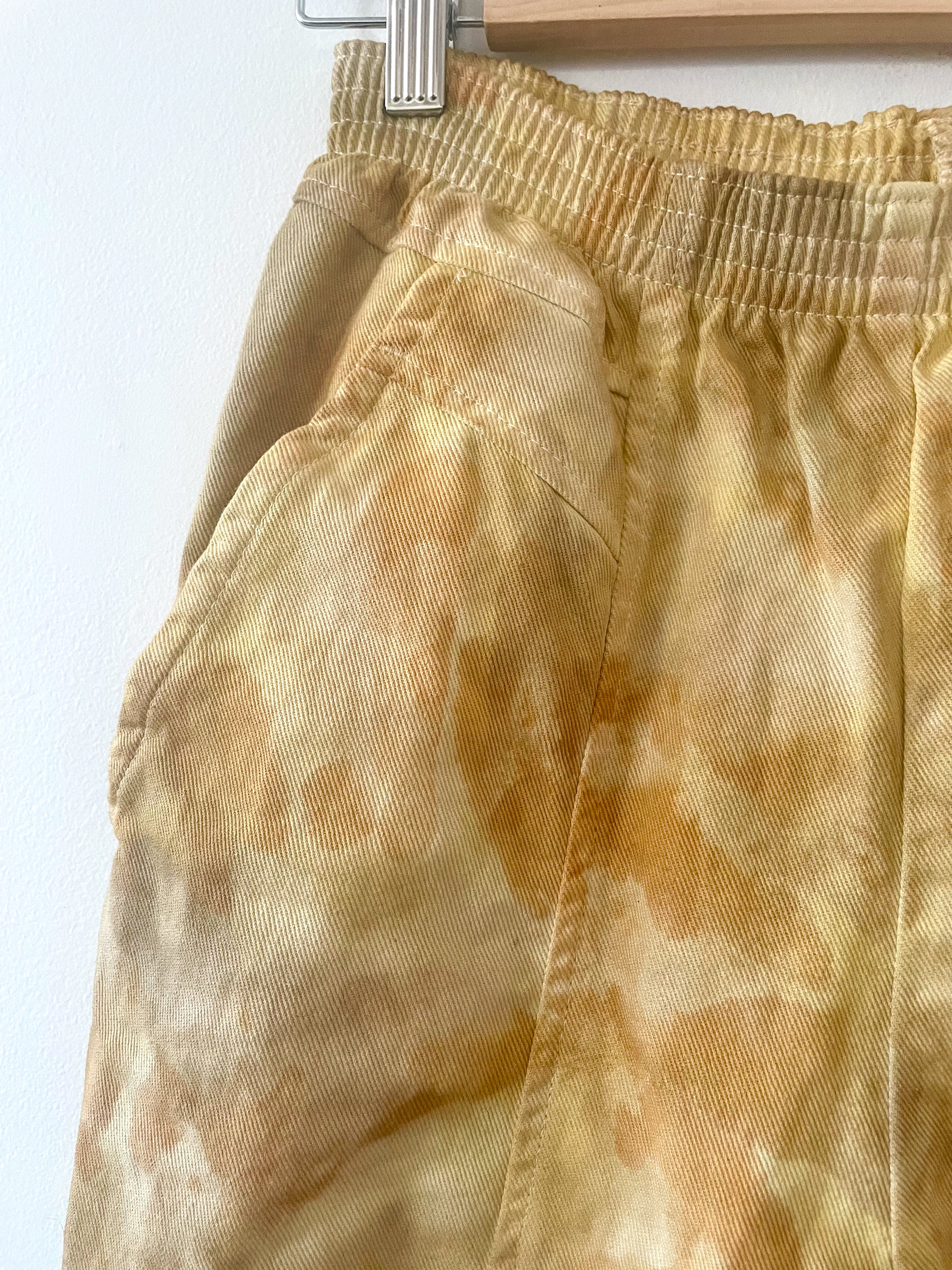 Hand-Dyed & Painted Cotton Twill Trousers - Orange Osage