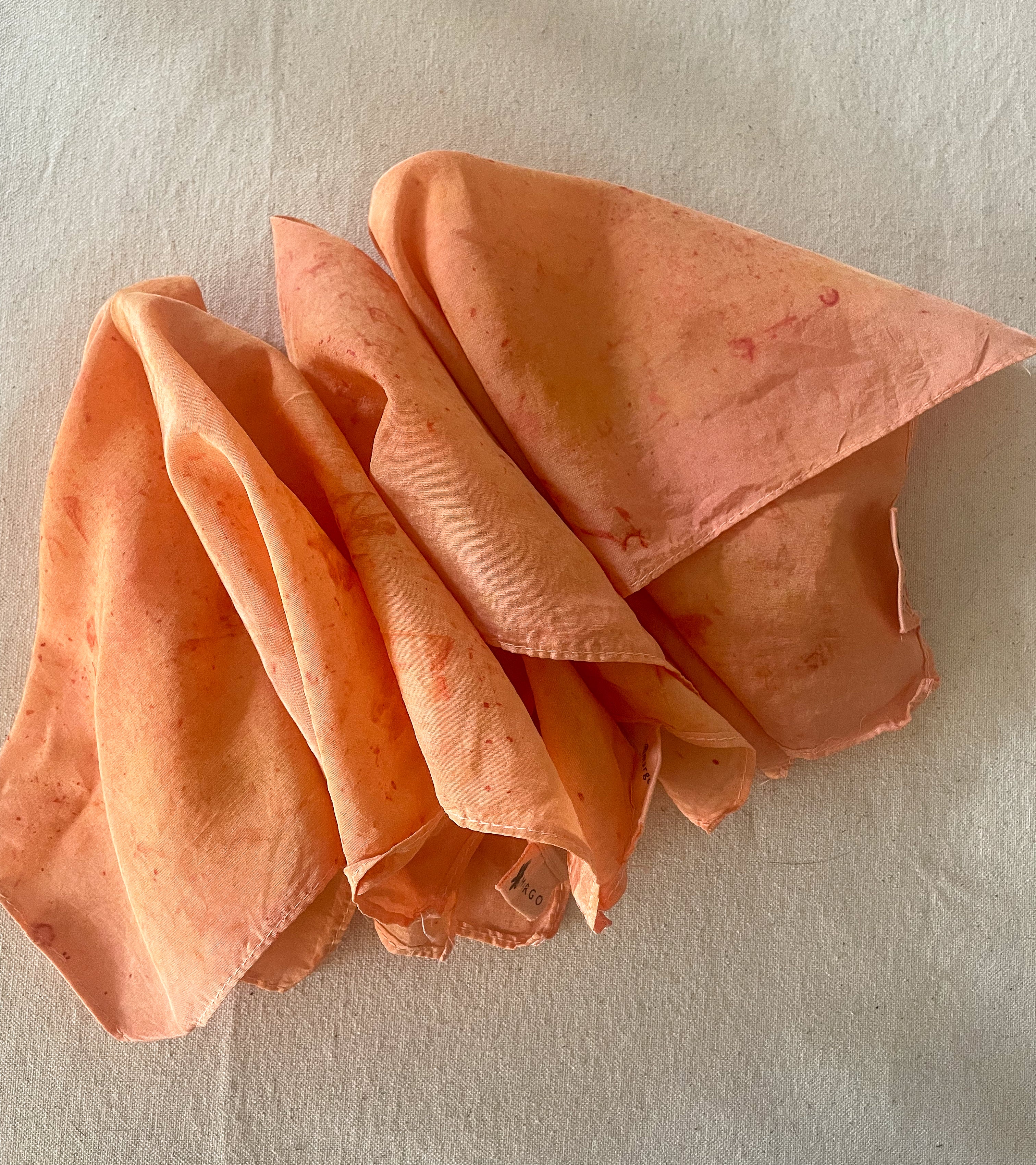 Hand-Dyed Silk Pocket Squares - Madder Root Pink