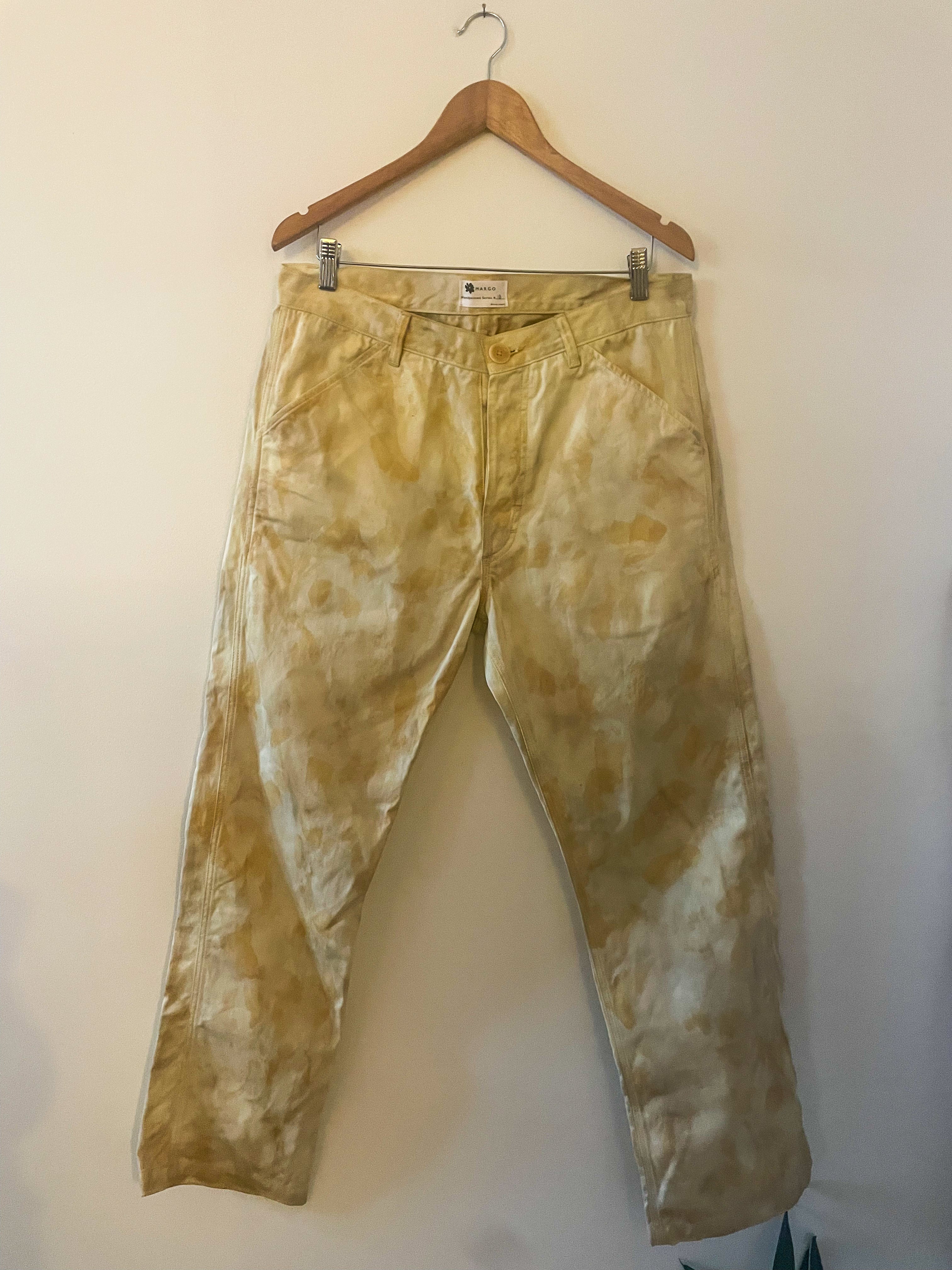 Hand-Dyed & Painted Cotton Twill Trousers - Carrot Tops
