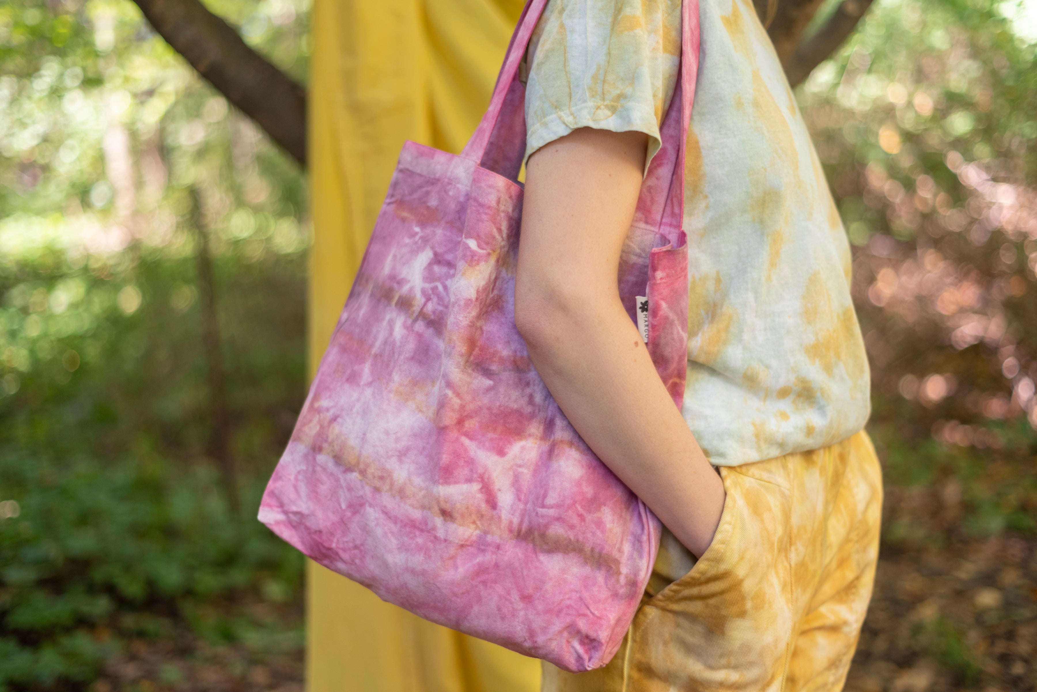 Hand Dyed & Painted Organic Cotton Tote - Cochineal – Margo NY