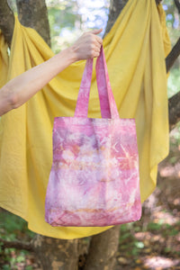 Hand Dyed & Painted Organic Cotton Tote - Cochineal