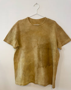 Margo New York sustainable fashion osage dyed tshirt embroidered shoulder front